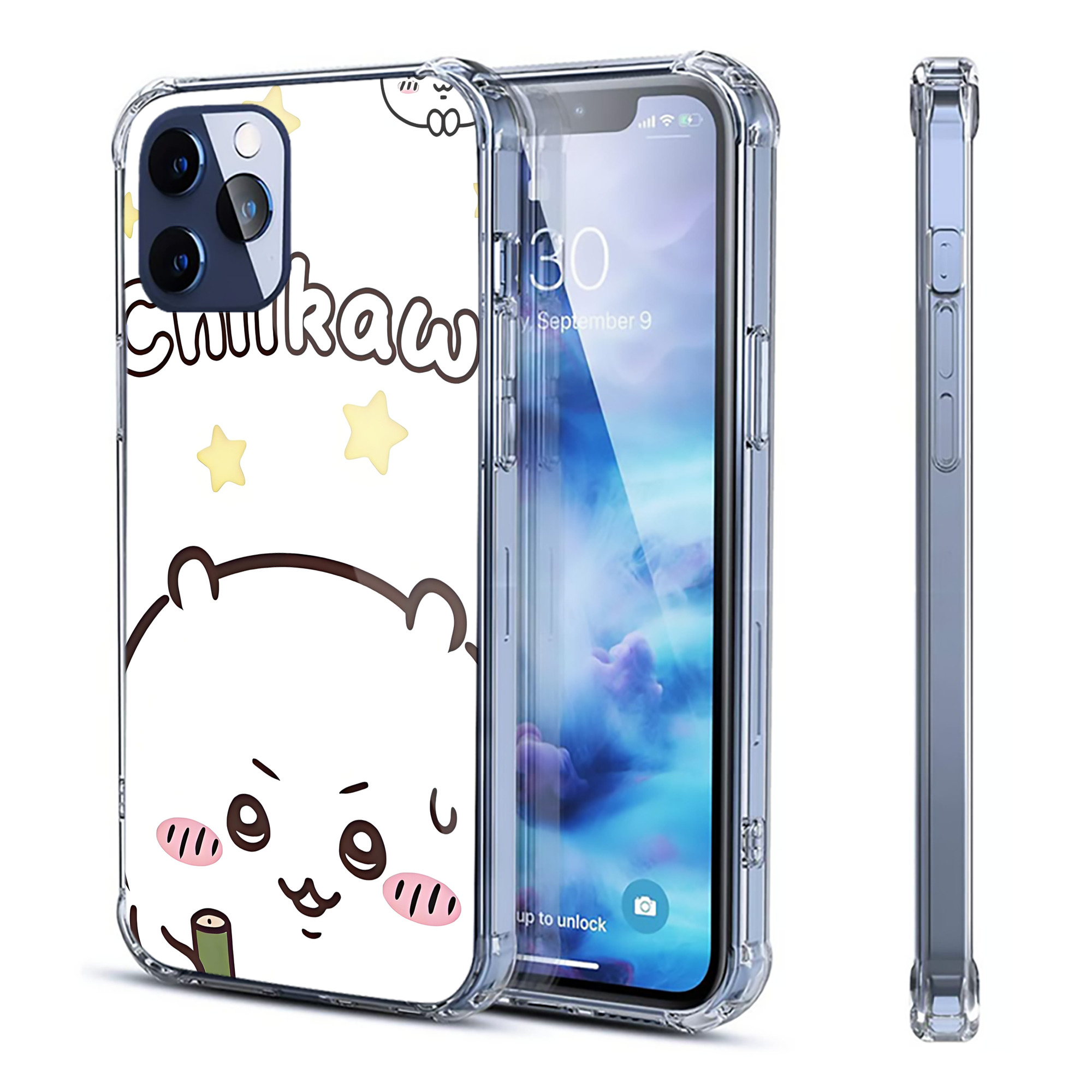 （画像用） ちいかわ Chii-kawa 【iPhone 12シリーズ対応】透明スマホケース（クリアソフトケース）